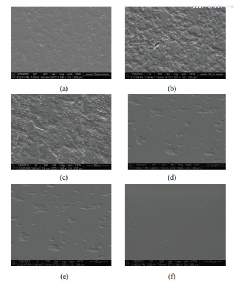 無(wú)填充體系下POE1或POE3不同含量時(shí)PP材料表面形貌-13